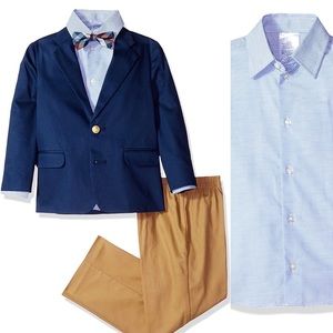 IZOD Toddler 4-Piece Suit Set with Dress Shirt, Bow Tie, Pants, and Jacket